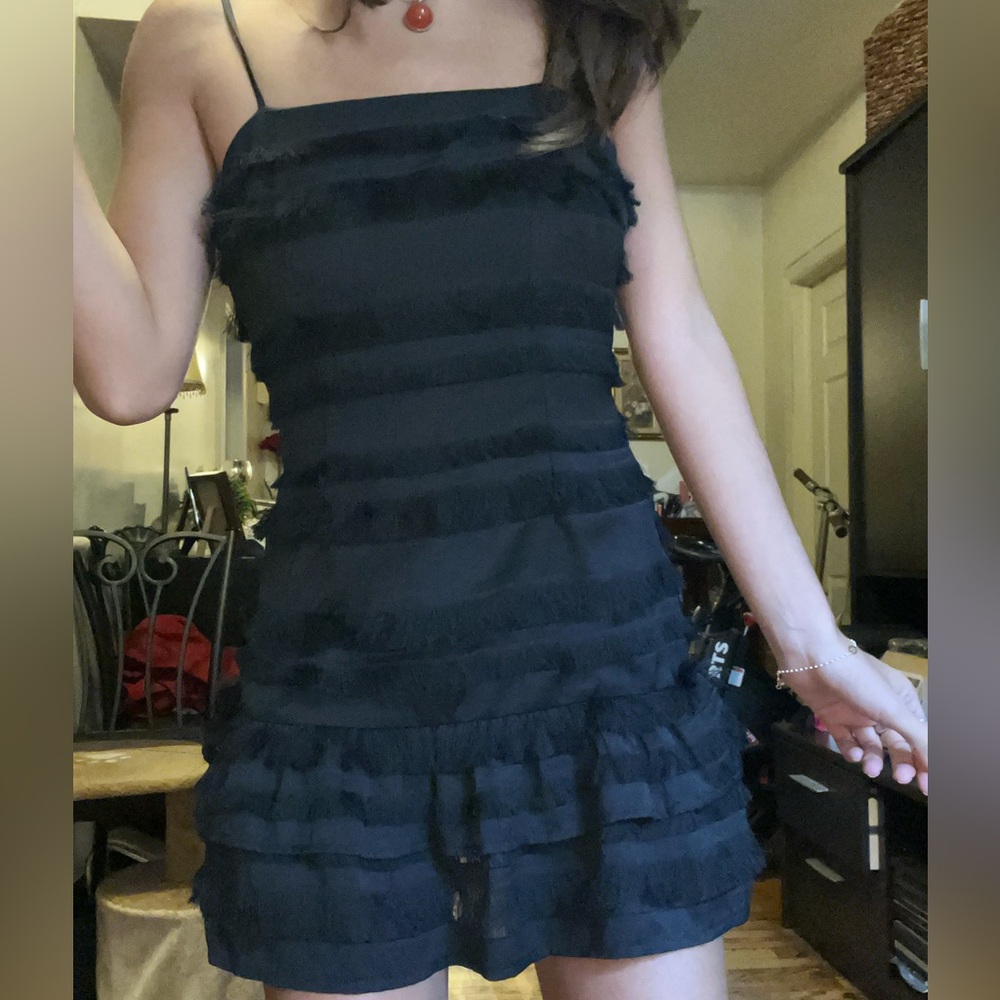 Princess Polly fringe Black dress
